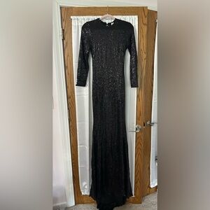 black sequin maxi dress